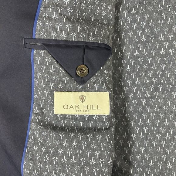 Oak Hill Sport Coat Mens 4XL Blue 2 Button Blazer Jacket Casual Dress - Picture 7 of 9